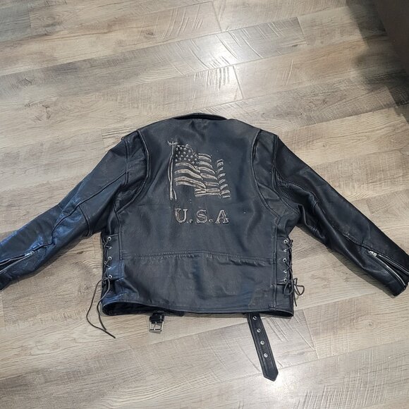 Vintage Men's Leather Motorcycle Jacket - Picture 3 of 5